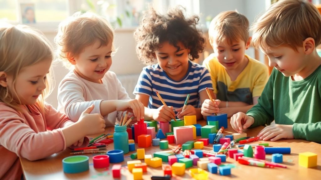 Copii creativi învățând prin joacă.